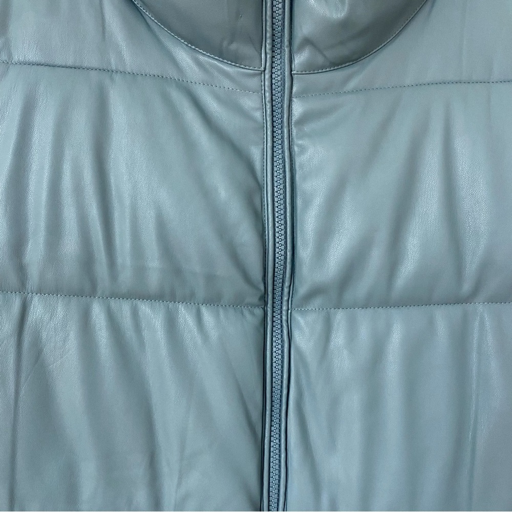 SOLD 7 For All Mankind Faux Leather Puffer Vest - Picture 2 of 12